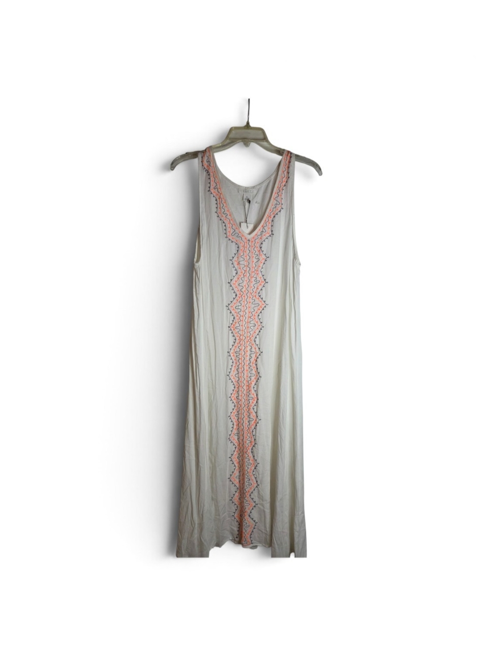 Exist Cream Maxi Tunic with Peach Embroidery